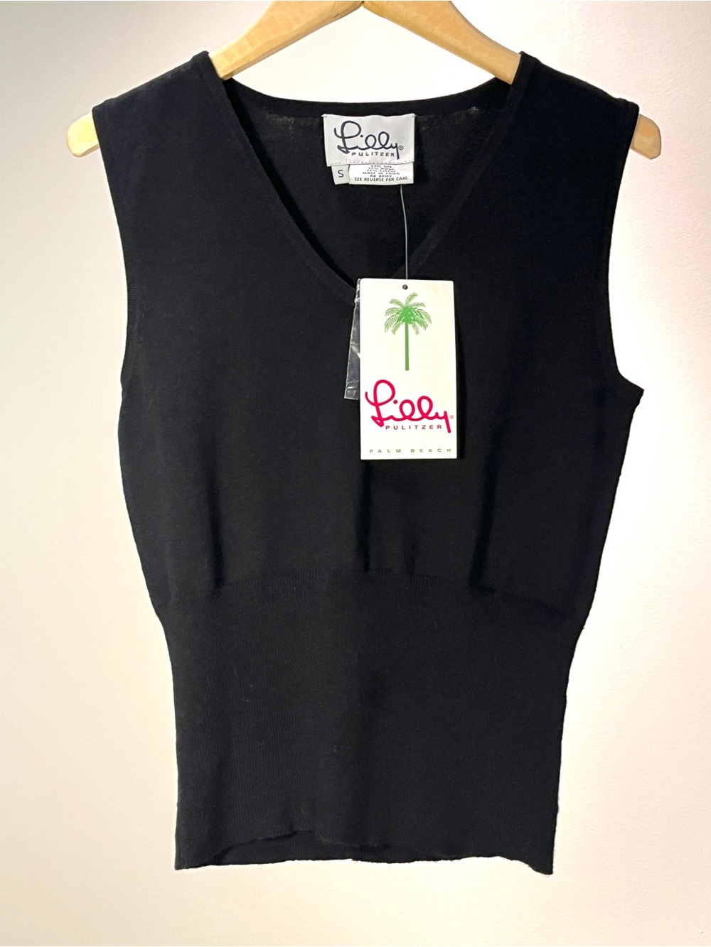 NWT Lilly Pulitzer Baby Shell Silk Blend Black Sweater Top S